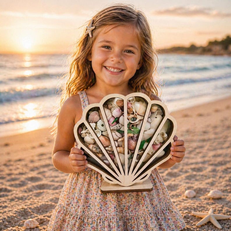 Vitrina para exhibir vidrios y conchas marinas, incluyendo vidrios de playa y conchas. imagen 2