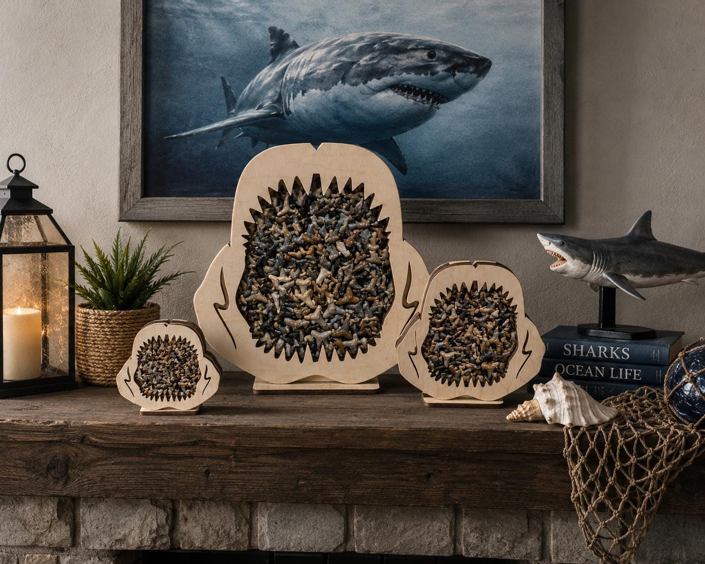 Shark Jaw Shadow Box Shark Tooth Display Keeper - Etsy