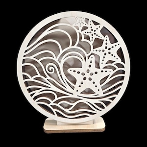 Starfish shadow box for sea glass, seashells, shark teeth, crystals etc.