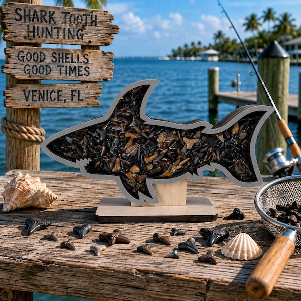 Shark Teeth Shadow Box: Shark Tooth Display 2