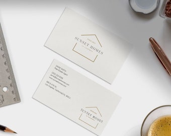 Plantilla minimalista de tarjeta de presentación inmobiliaria, agente inmobiliario, agente inmobiliario