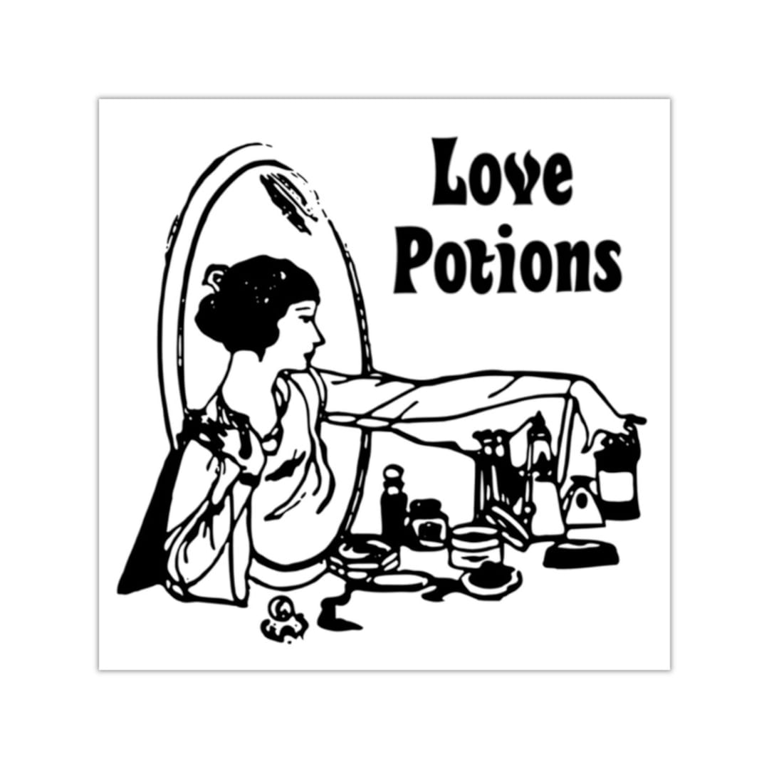 Love Potions 1800s Vintage Art Decor Square Vinyl Sticker Etsy