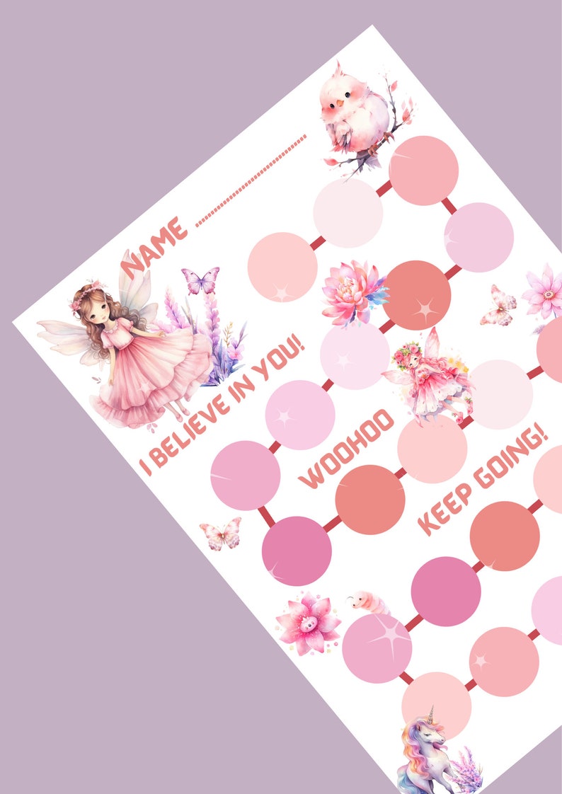 Printable Fairy Reward Chart for Children DIGITAL FILE Sticker Chart - Etsy