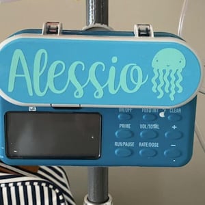 Adesivo per pompa Infinity Feed con design - Personalizzato - Adesivo per pompa Enteralite color verde acqua