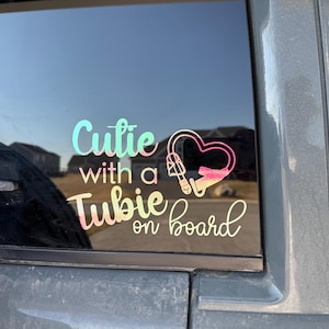 Słodziak z tubą na pokładzie - CUSTOM - Gtube, GJ tube, PEG - niestandardowa naklejka na samochód