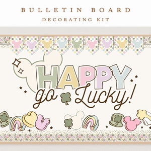 Magical Bulletin Board Kit, Mouse Classroom Decor | Retro Classroom | St. Patrick&#39;s Day | Happy Go Lucky
