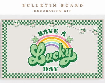 St. Patrick's Day Bulletin Board Kit, Boho klas decor