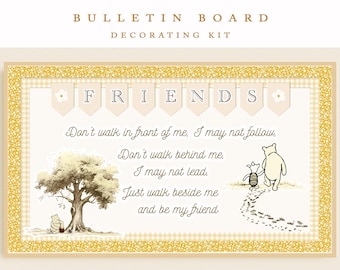 Honey Bear  – Bulletin Board Kit, Library Decor | School Bulletin Board | Modern Classroom Decor | Honey | Bear | Best Friends | Piglet