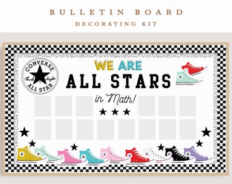 Chucks bulletinboardkit, sneakerklaslokaaldecoratie | Geblokt klaslokaal | All Star-prikbordkit