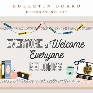 Back To School Bulletin Board Kit,  Classroom Decor | Modern Classroom | Cute Bulletin Board