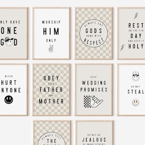 The 10 Commandments Posters - God&#39;s Rules - Christian Classroom Decor