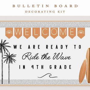 Surf Bulletin Board Kit, Boho Surf Classroom Decor