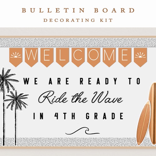 Boho Bulletin Board Kit Retro Classroom Decor Groovy Etsy