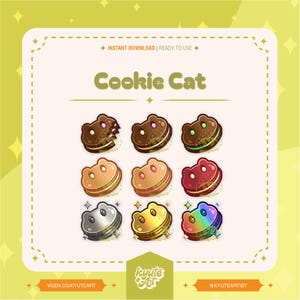 Steven Universe Cookie Cat Insignias Twitch | Subs | Bits | Stream | Dibujos | Postre | Comida | Kawaii | Emotes | Adorable | Estético