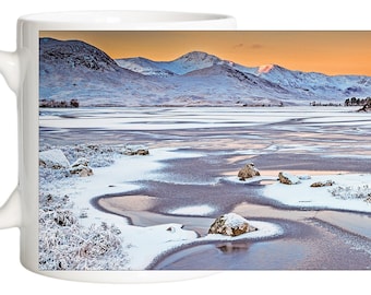 Glen Coe Scotland Photo Mug, Winter Sunrise Landscape