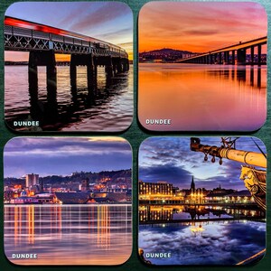 Dundee Photo Coasters (Set of 4) - Scotland Landscape Photo Coasters Unique Gift Outlander - Free UK Delivery