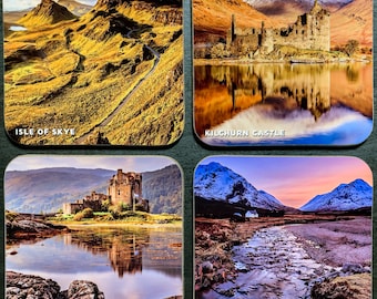Scotland Photo Coasters (Set of 4) – Isle of Skye, Glen Coe