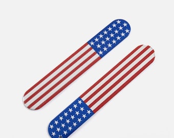 2PCS 3D American Flag Car Emblem Metal USA Badge Decal for Cars & Trucks | Patriotic Auto Sticker 6x1 Inch