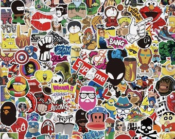 200-Pack Dope Vinyl Stickers | Random Skateboard Sticker Set for Laptop, Water Bottle, Luggage, Phone, Car | Waterproof Aesthetic Decals