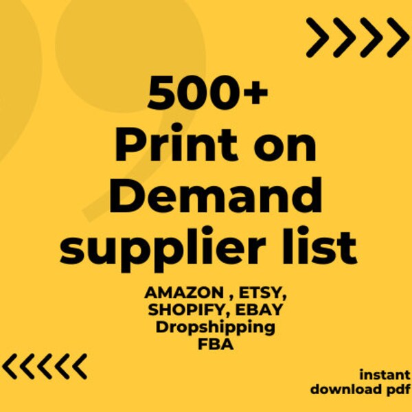 Vendor List for Clothing Etsy