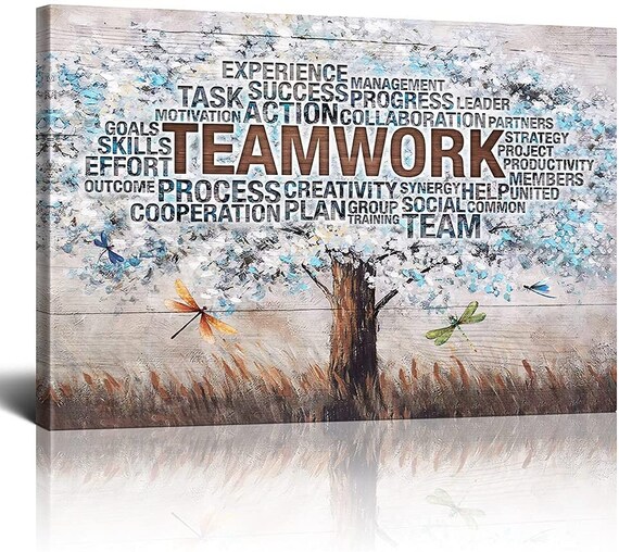 Motivational Teamwork Tree Inspirational Wall Art for Office Etsy