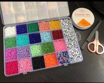 DIY Bracelet Making Kit | Polymer Clay, Letter Beads, and Seed Beads