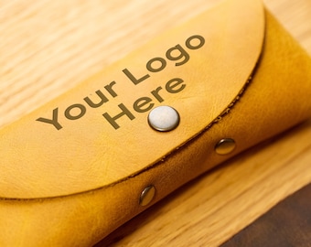 Custom Logo Leather Glasses Case, Personalized Eyewear Holder, Engraved Logo Pouch, Corporate Gifts, Branding Accessories, Leather Case