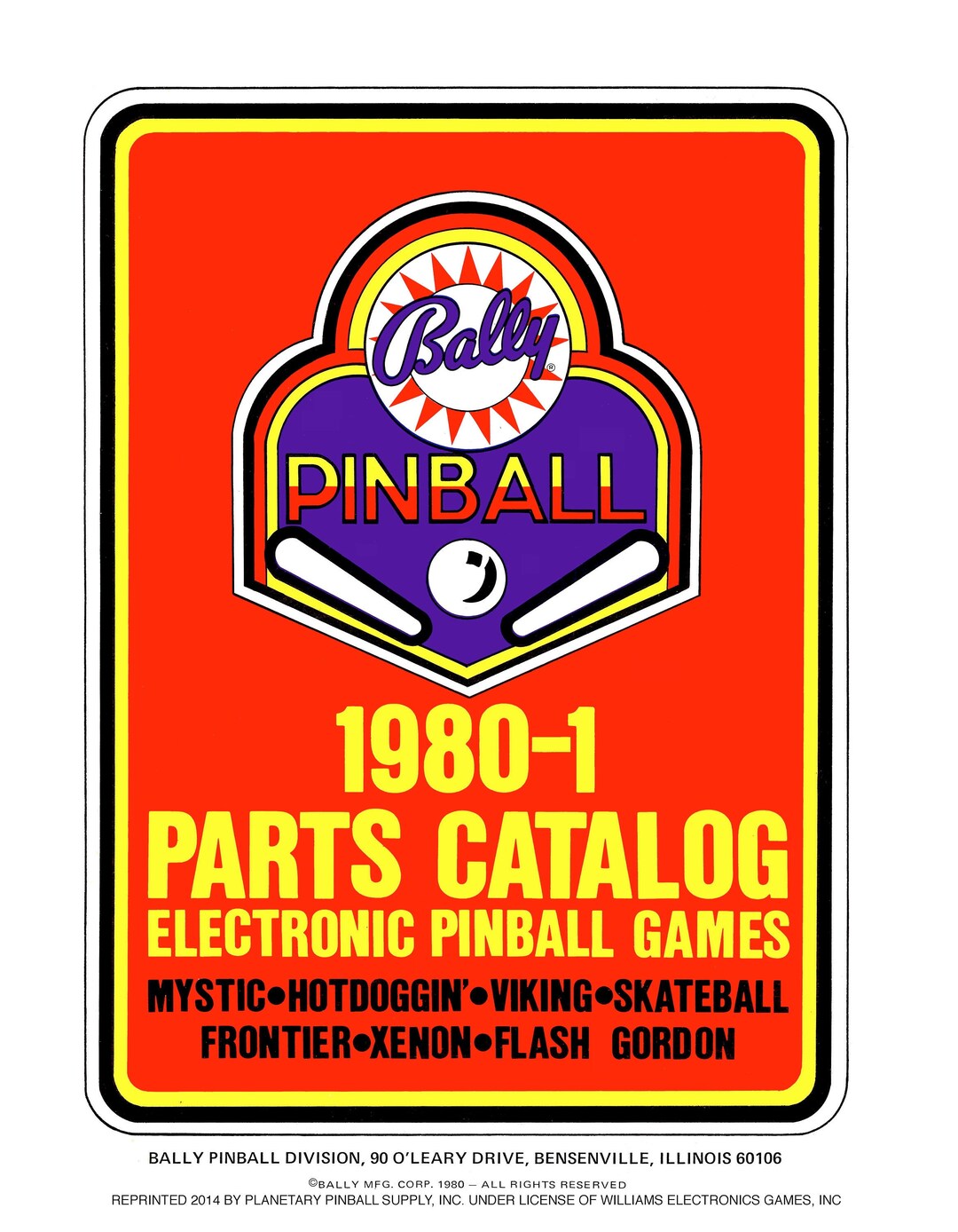 19801 Bally Electronic Pinball Parts Catalog Service & Repair Etsy