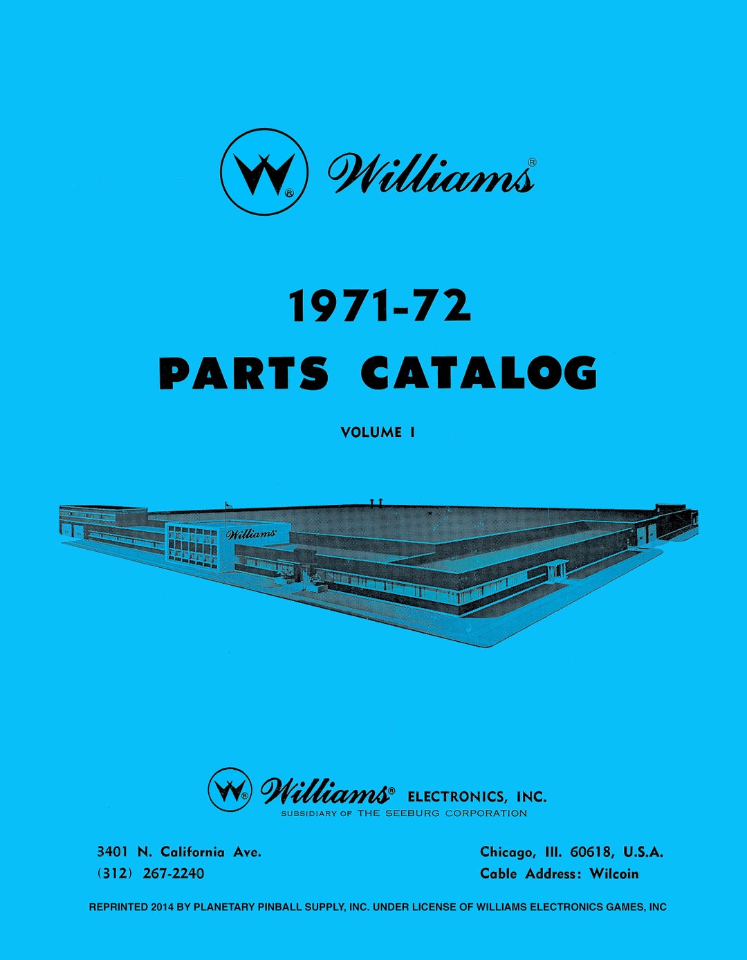 197172 Williams Pinball Game Parts Catalog Volume 1 Etsy