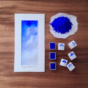 Cobalt blue, Handmade Watercolor Paint, half pan size