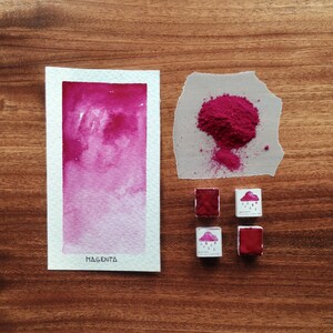Magenta Handmade Watercolor Paint - Individual Half pan or quarter pan