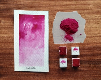 Magenta Handmade Watercolor Paint - Individual Half pan or quarter pan