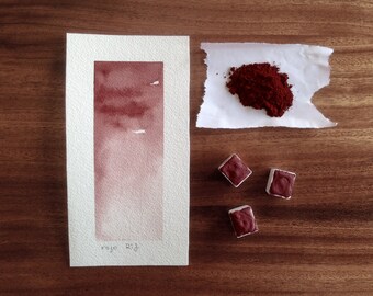 Rif Red Watercolor , Handmade Paint made with Natural Earth pigment