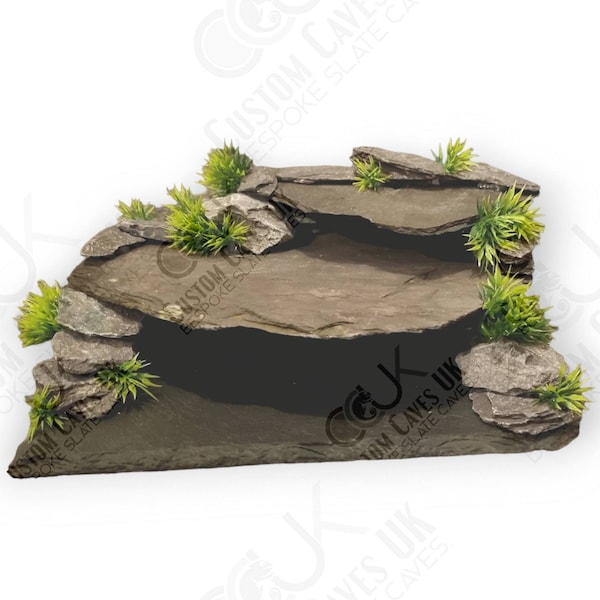 Leopard Gecko Slate Hide, with Basking Platform, prefect for hot hide.