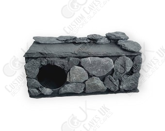 Small Natural slate handmade moist hide for geckos, Reptile, Basking spot
