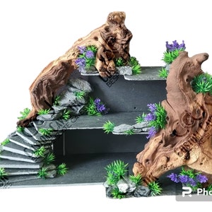 2 tier, Slate handmade cave, Reptile Basking Spot, Reptile cave, Aquarium decor, vivarium decor.