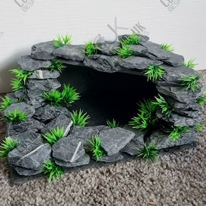 1 x beautiful handcrafted slate corner cave, Basking Spot, Reptile, Aquarium, fish tank, vivarium.