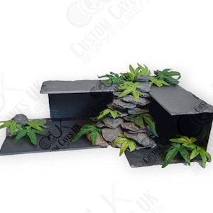 Natural slate Bearded Dragon, Lizard Hideout, Basking Platform, perfect addition to your vivarium