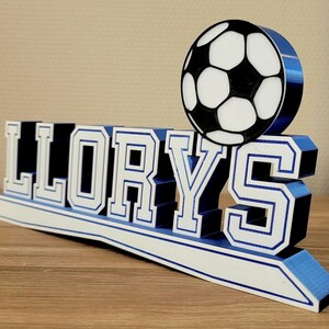 Nombre personalizado 3d / letras 3d / fútbol / regalo de cumpleaños / decoración dormitorio / niño / bicolor / tricolor