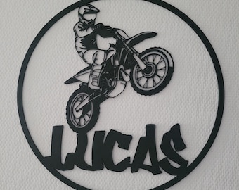 Decoration murale enfant - moto personnalisée avec prénom