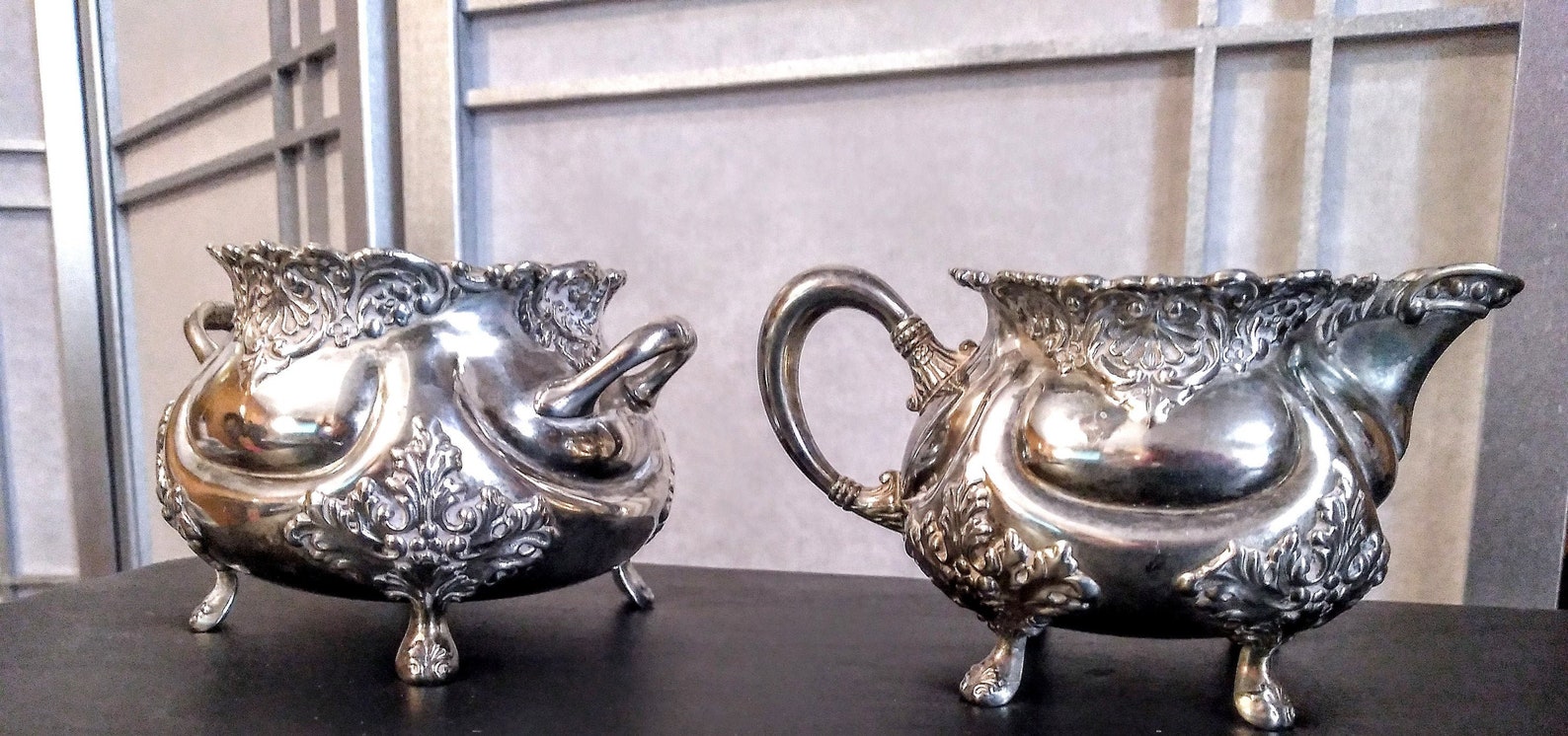Vintage Silver Sugar and Creamer Set Etsy