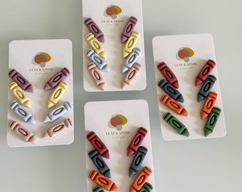 Kreide Ohrstecker: Lehrer Wertschätzung Geschenk, Ton Ohrringe (4er Pack)