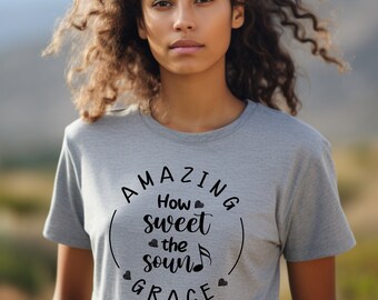 Amazing Grace Christian T-Shirt, Made in USA, Unisex Fit