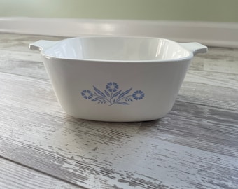 Vintage Corning Pyroceram Blue Cornflower Casserole dish
