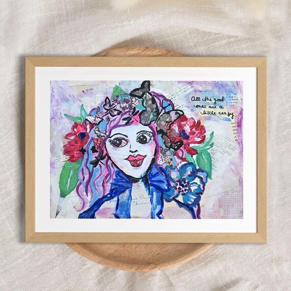 Lady A【ミクストメディア絵画】 樹脂で覆われた黒人女性のミクスト