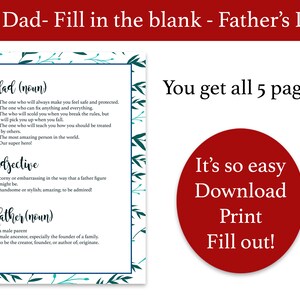 All About My Dad Printable Father's Day Gift - Etsy