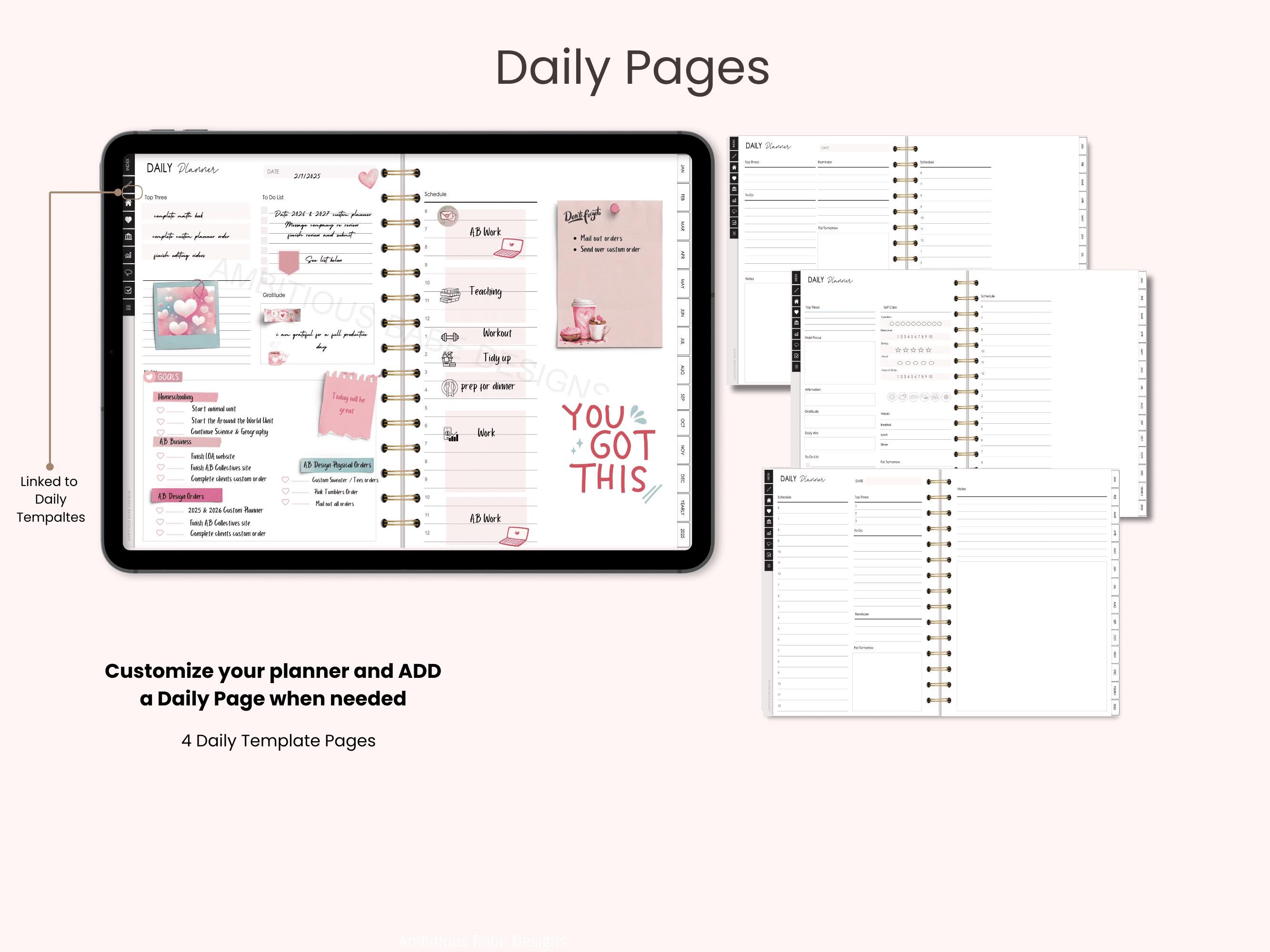 2025 Digital Planner | Dated Digital Planner| Hyperlinked Life Planner ...