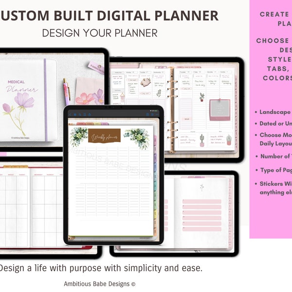 Personalized Custom Built Digital Planner | Design Planner-Theme,Colors Pages Layouts | Work Planner | | GoodNotes Planner | iPad Planner