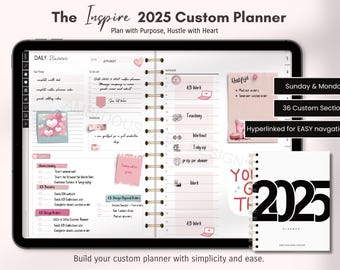 2025 Digital Planner | Dated Digital Planner| Hyperlinked Life Planner | GoodNotes & Notability | Custom Planner | Digital Calendar | Black