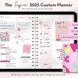 Digitaler Planer | 2025 datiert Digitaler Planer| Verlinkter iPad Planer | GoodNotes & Notability | Personalisierter Planer | Digitaler Kalender | Pastell